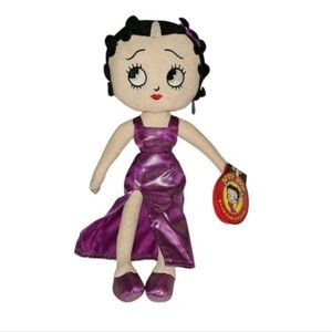 Betty Boop Plush Doll Rag Doll Purple Metallic Dress Kellytoy 2016 NEW